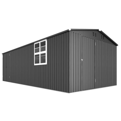 YODOLLA 20' x 10' Outdoor Storage Shed Large 10x20 Metal Sheds with Windows Utility Tool Storage