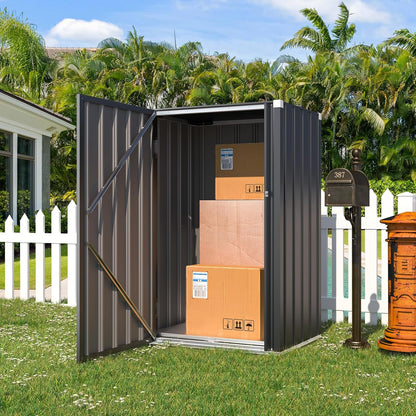 YODOLLA Outdoor Storage Cabinets with Shelves Metal Storage Cabinets Shed, Brown