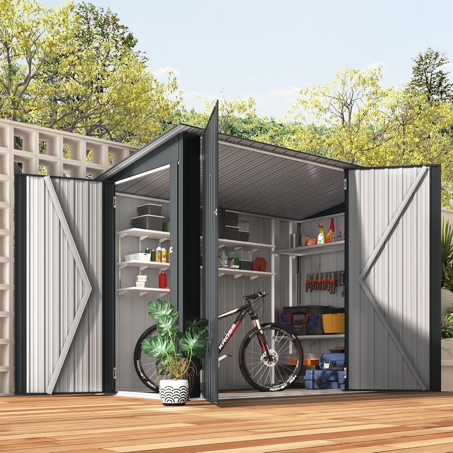 YODOLLA Outdoor Storage Cabinet, 7x4 Horizontal