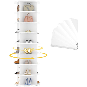 YODOLLA 8 Tier Rotating Shoe Rack, Shoe Tower Organizer Display Storage Rack