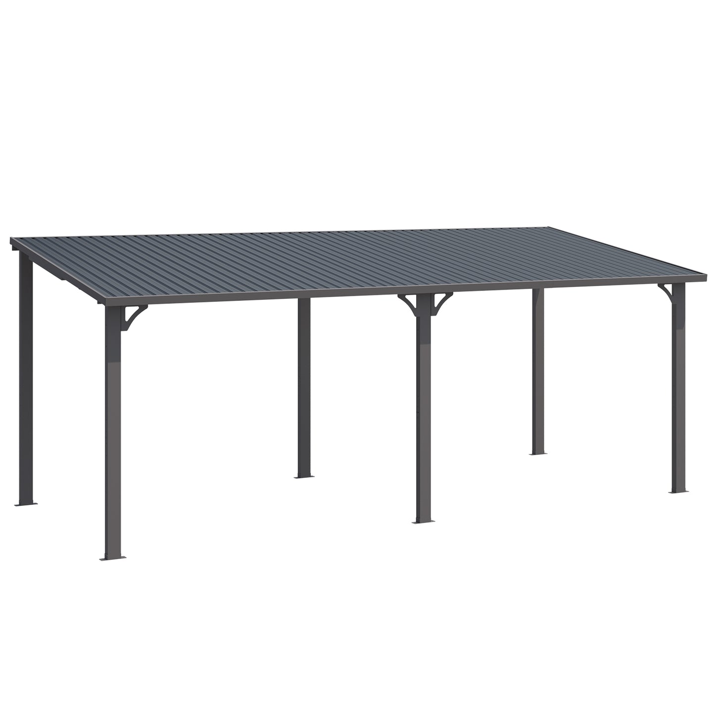 YODOLLA 20' x 8' Hardtop Gazebo Pergola Heavy Duty Lean to Metal Pergolas and Gazebos