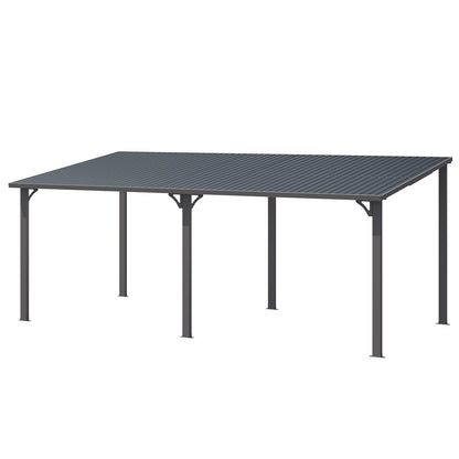 YODOLLA 20' x 10' Pergola Hardtop Gazebo Wall-Mounted Heavy Duty Lean to Metal Awnings Gazebos