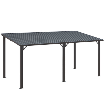 YODOLLA 16' x 8' Pergola Hardtop Gazebo Outdoor Lean to Metal Pergolas and Gazebos
