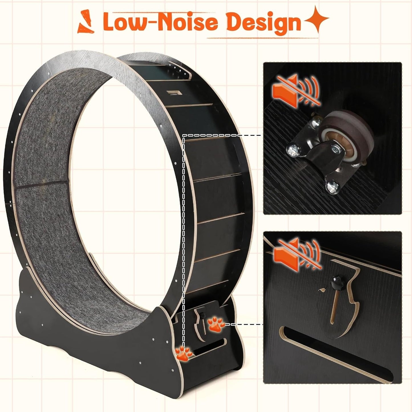 YODOLLA Cat Wheel for Indoor Cats, 46” Quiet Large Cat Treadmill