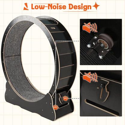 YODOLLA Cat Wheel for Indoor Cats, 46” Quiet Large Cat Treadmill
