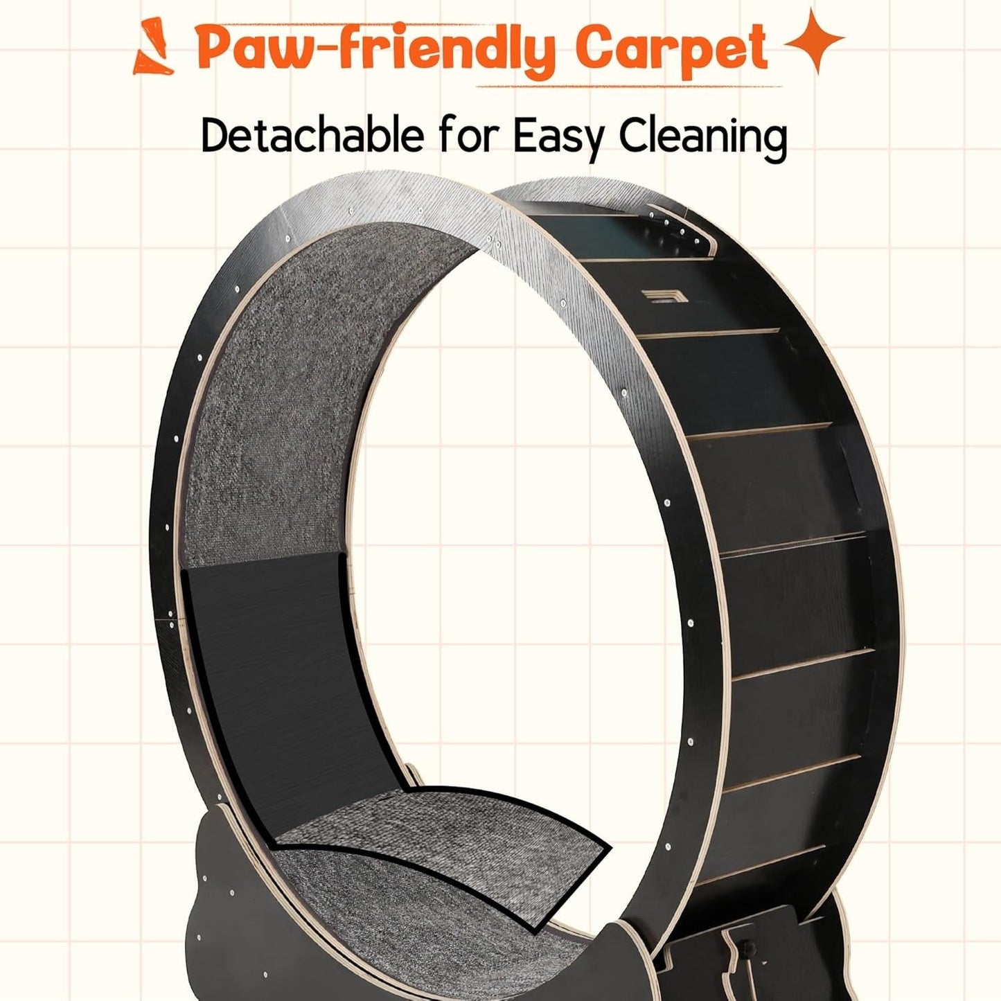 YODOLLA Cat Wheel for Indoor Cats, 46” Quiet Large Cat Treadmill