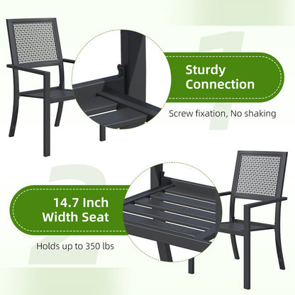 YODOLLA Outdoor Metal Dining Chairs, Set of 2