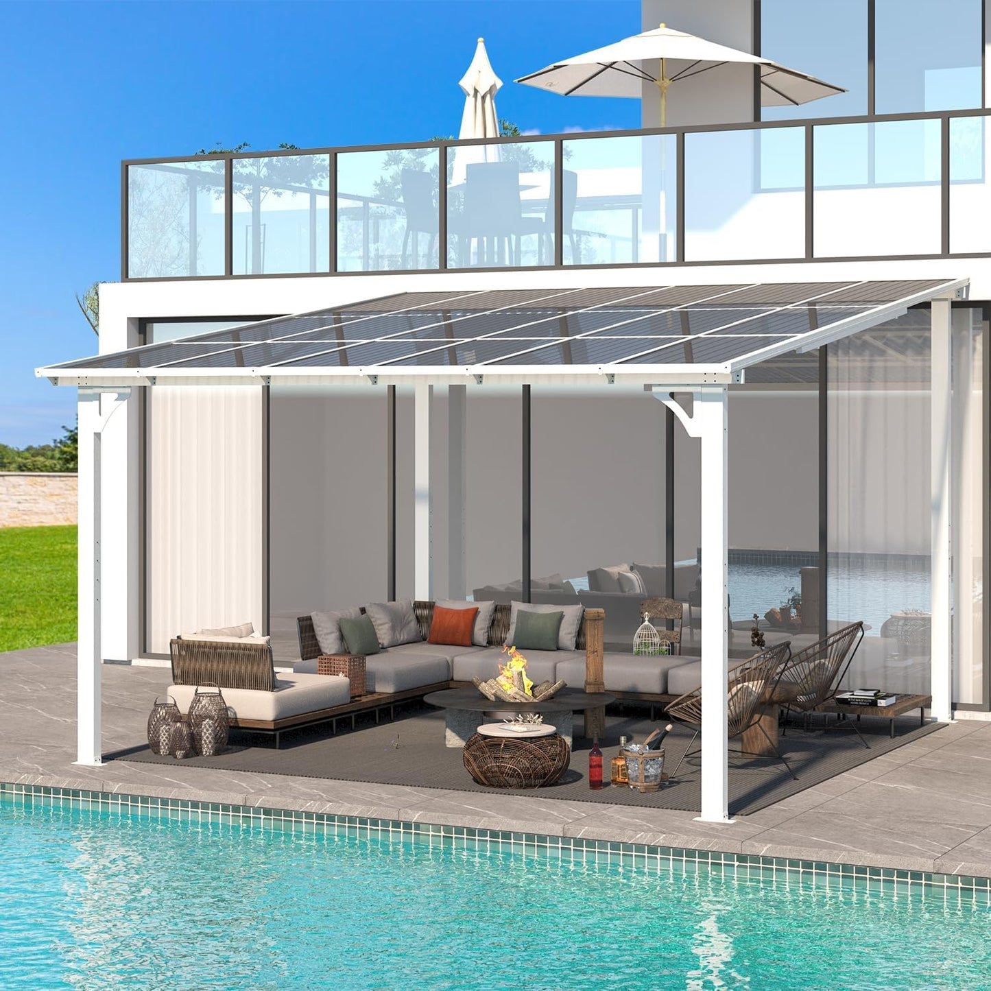 YODOLLA 12' x 12' Large Outdoor Wall Mounted Gazebos