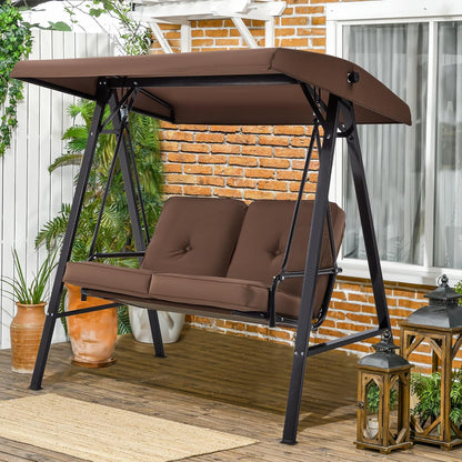 YODOLLA Patio Swing Chair 2-Seat for Adult, Brown