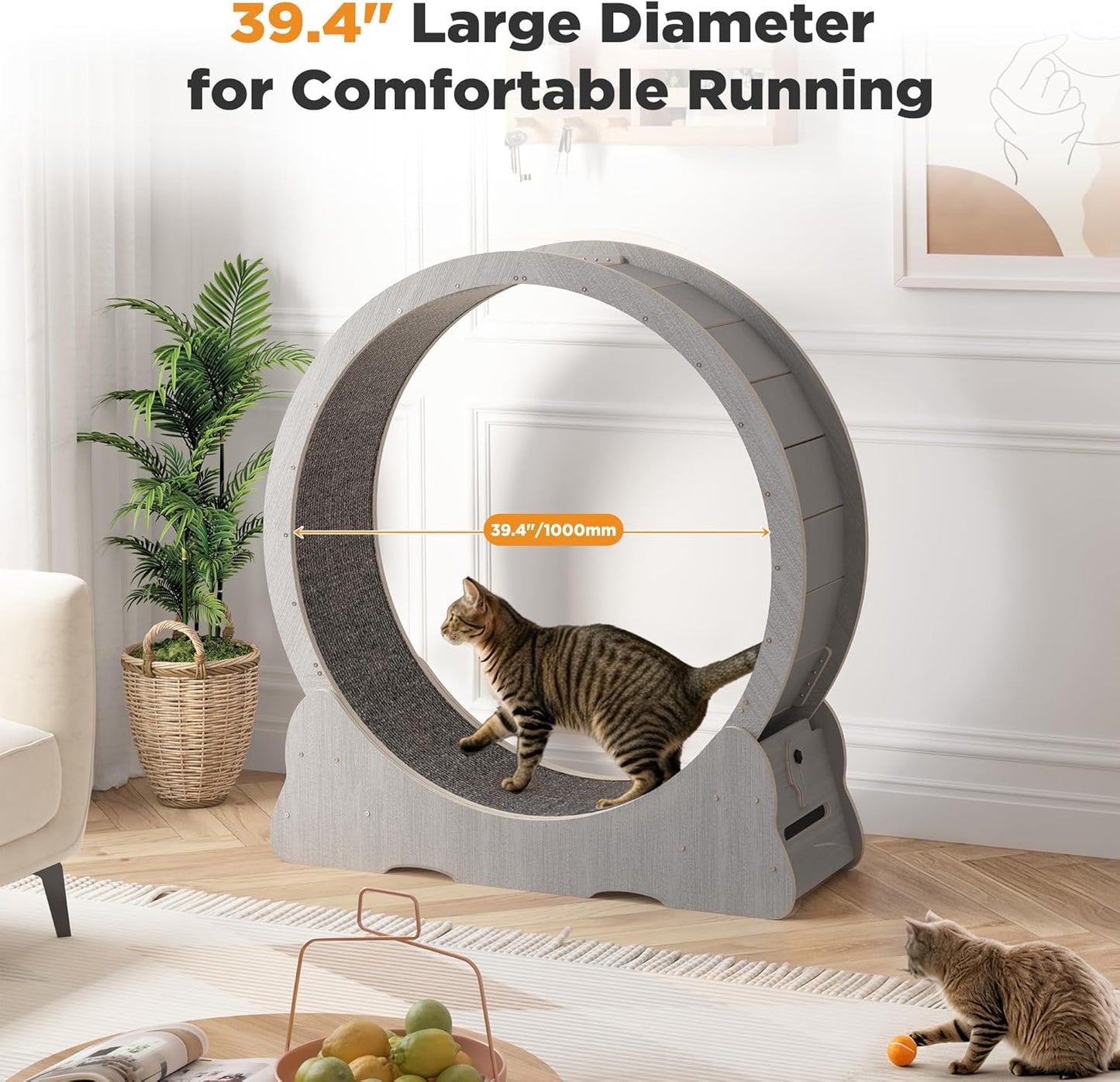 YODOLLA Cat Wheel for Indoor Cats, 46” Quiet Large Cat Treadmill