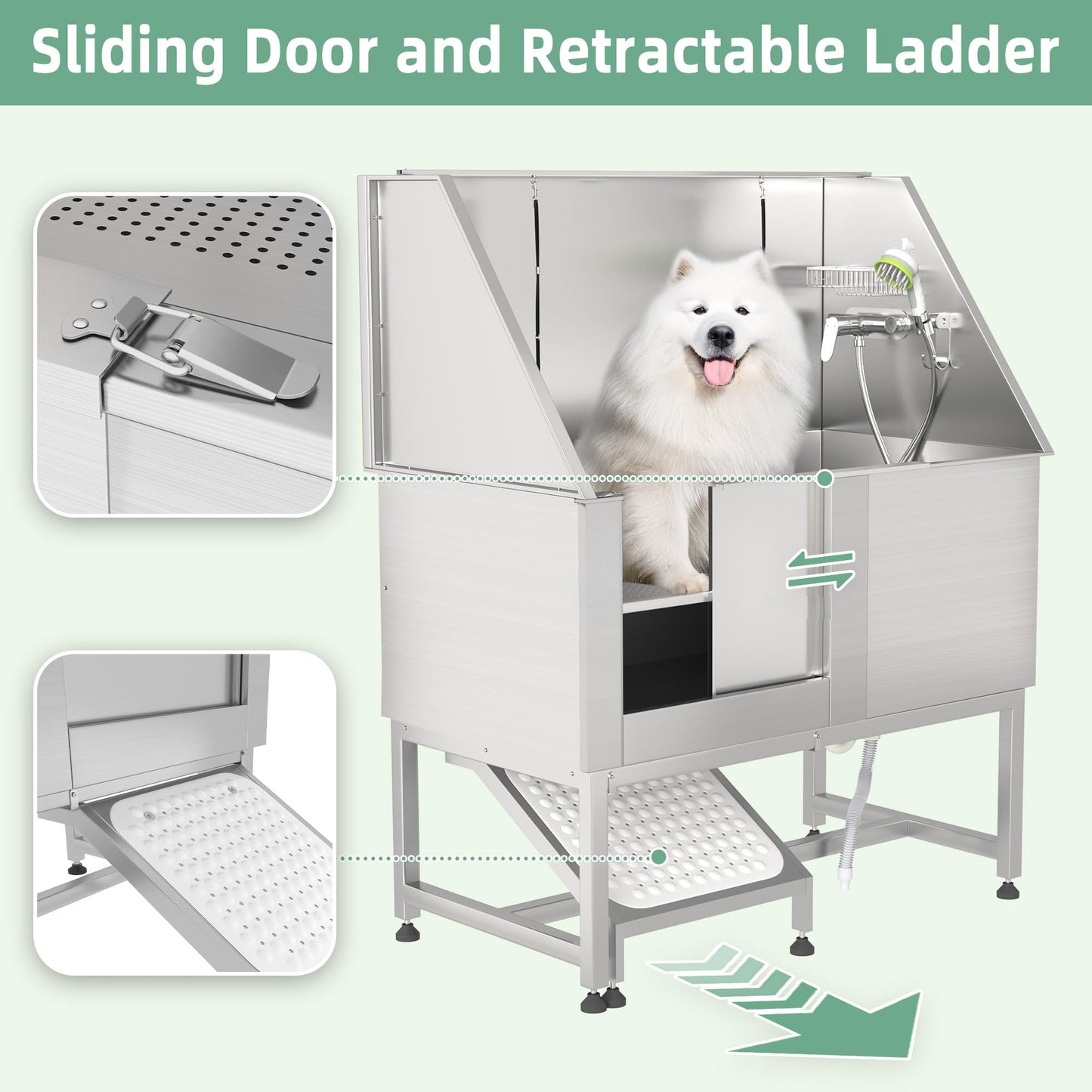 YODOLLA Professional Stainless Steel Dog Washing Station for Large