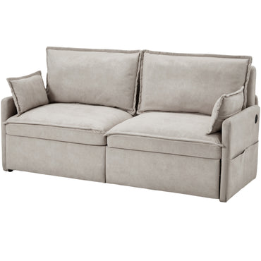 YODOLLA 72" Sofa Bed, 4 in 1 Pull Out Couch Sleeper Sofa Bed, Light Grey