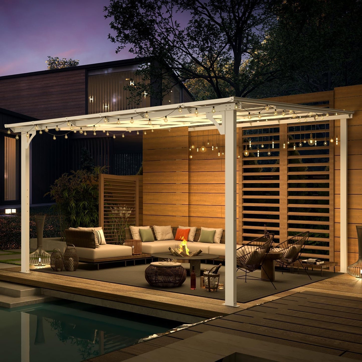 YODOLLA 12' x 12' Large Outdoor Wall Mounted Gazebos