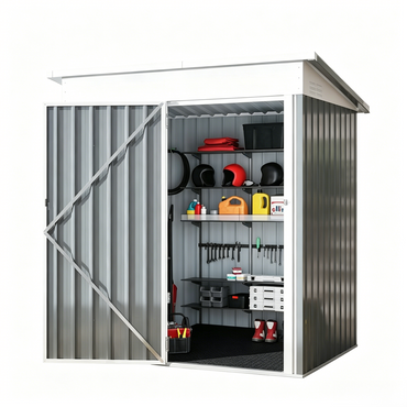YODOLLA 5'x3' Outdoor Storage Shed with Floor Base Small Metal Garden Sheds