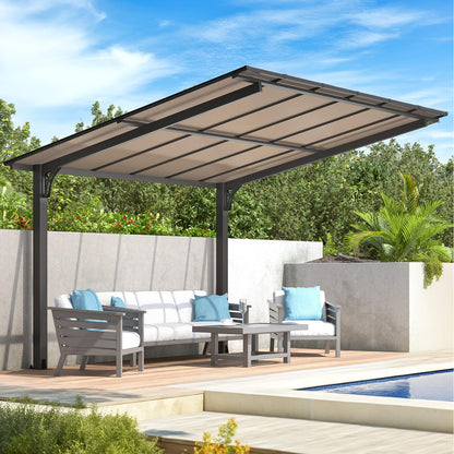 YODOLLA 12' x 10' Outdoor Gazebo Pergola, 10x12 Carport for Patio