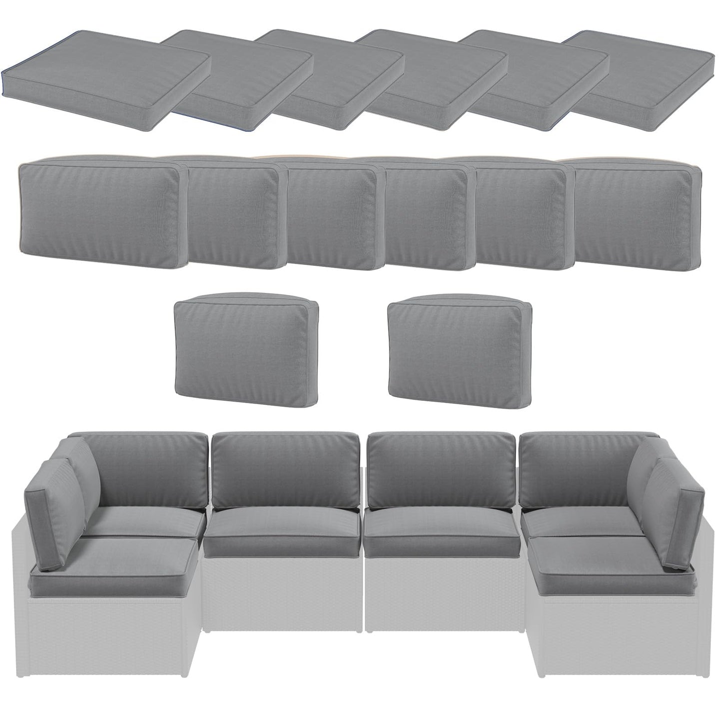 YODOLLA Outdoor Cushions for Patio Furniture 14PCS