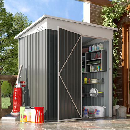 YODOLLA 5'x3' Outdoor Storage Shed Small Metal Outside Storage Garden Sheds