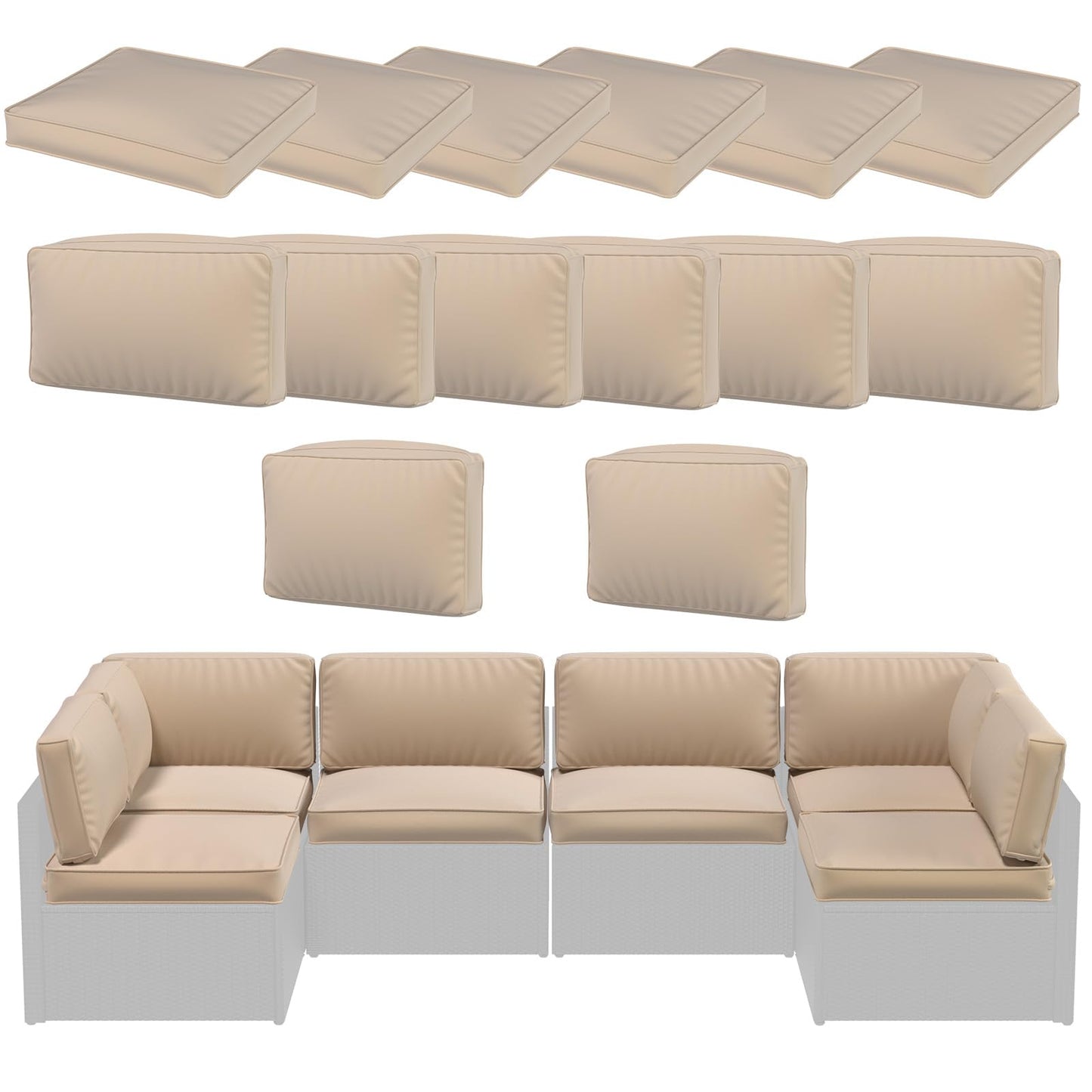 YODOLLA Outdoor Cushions for Patio Furniture 14PCS