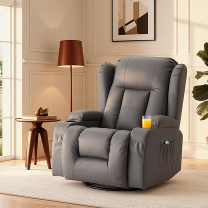 YODOLLA Recliner Chair with Massage and Heat, Grey