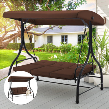 YODOLLA Outdoor Proch Swing Chair with Adjustable Backrest&Canopy