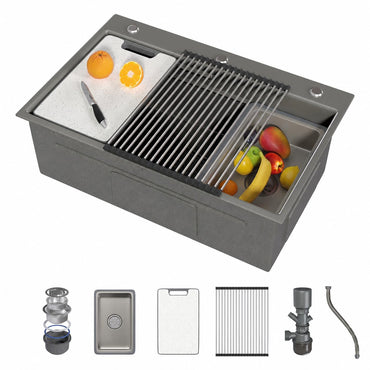 YODOLLA 33x19 Inch Drop in Kitchen Sink, 11 Gauge Stainless Steel