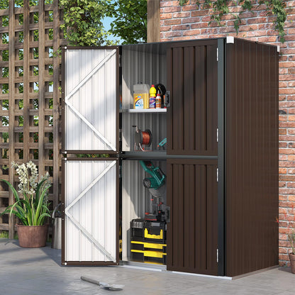 YODOLLA Outdoor Cabinet Outdoor Storage Cabinet, Brown