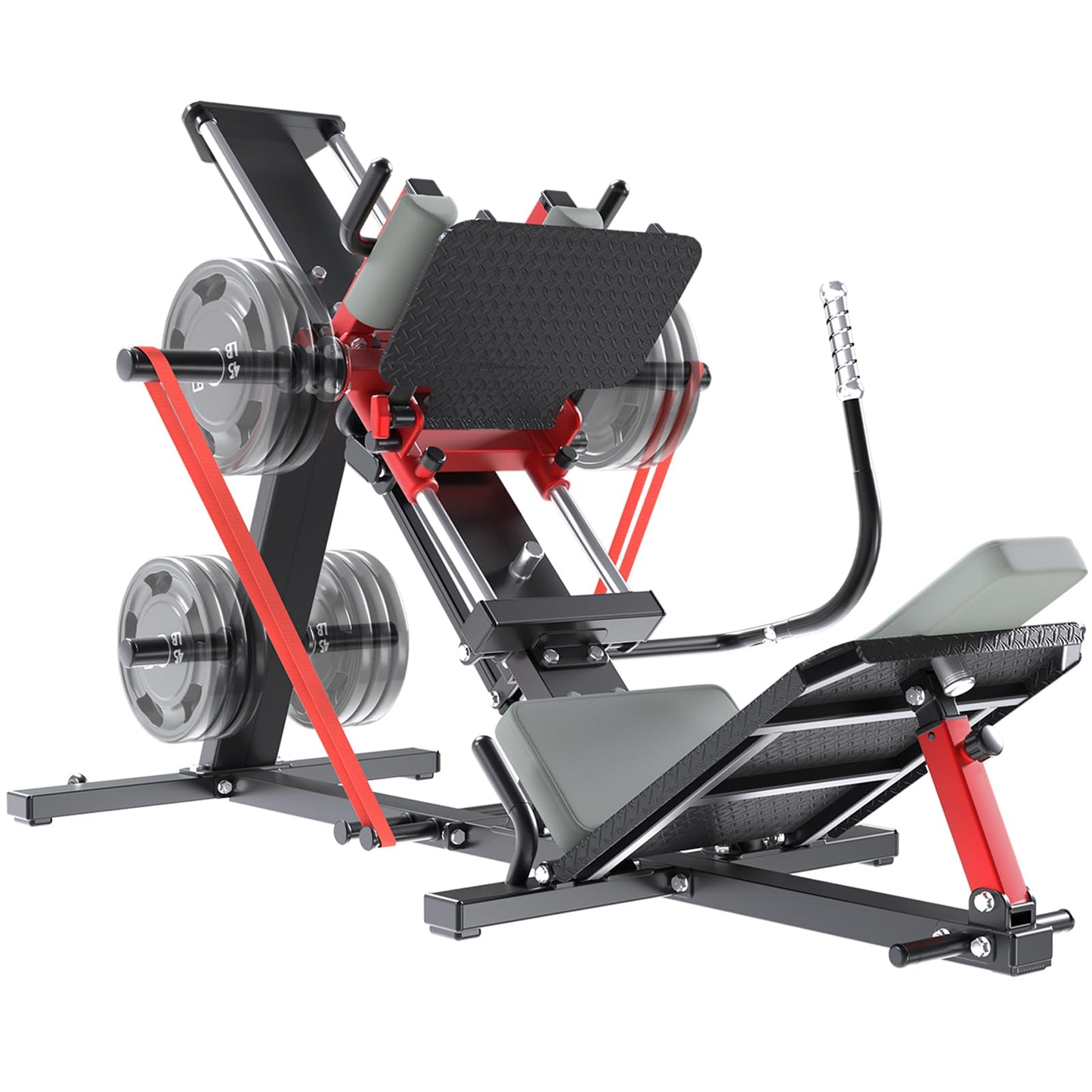 YODOLLA Leg Press Hack Squat Machine 2-in-1, Linear-Bearing Lower Body Strength Training Equipment