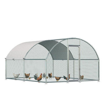 YODOLLA Metal Chicken Coop, 13x10x6.4 FT Extra Large Chicken Run Enclosure with Cover