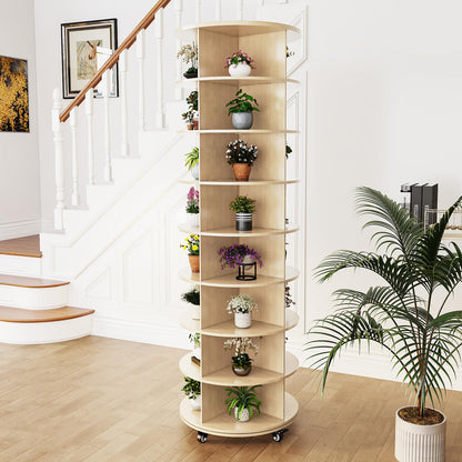 YODOLLA  8 Tier Rotating Shoe Rack, Shoe Tower Organizer Storage with Wheels