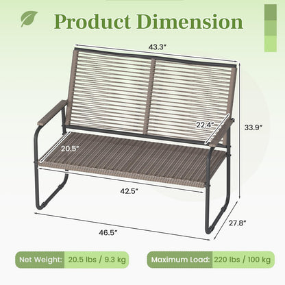 YODOLLA Outdoor Garden Bench, Weatherproof Wicker Outside Benches