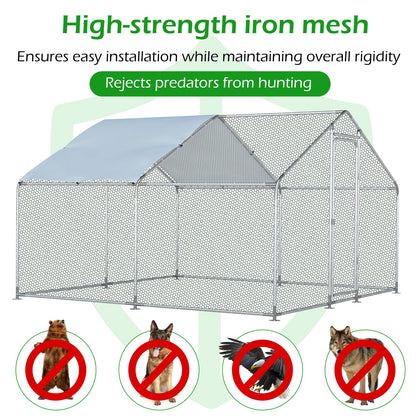 YODOLLA 4m Large Metal Chicken Cage with a pointed roof