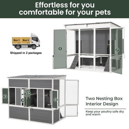 YODOLLA 67'' Extra Large Wood Chicken Coop with Run
