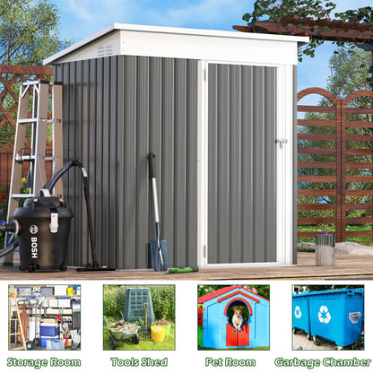 YODOLLA 5'x3' Outdoor Storage Shed with Floor Base Small Metal Garden Sheds