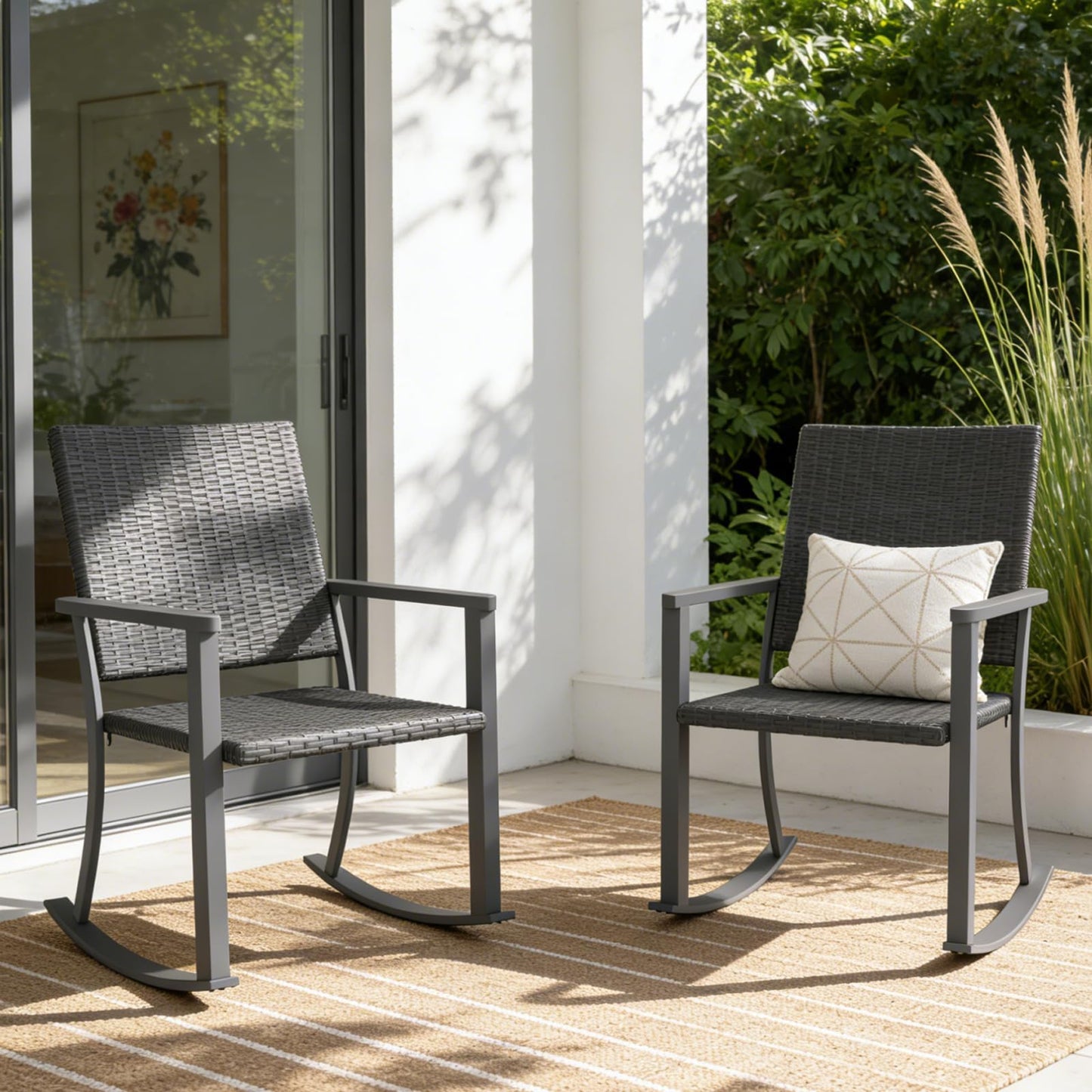 YODOLLA Patio Dining Chairs Outdoor Rattan Firepit Patio Chairs