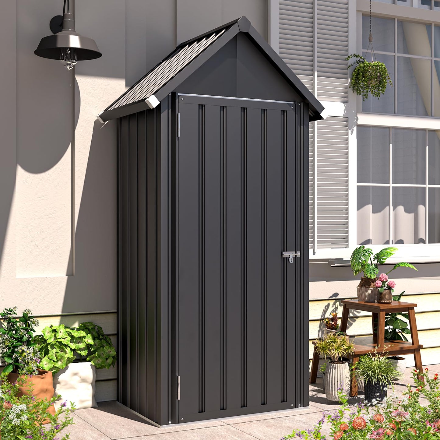 YODOLLA Outdoor Storage Cabinet Waterproof, Vertical Tall Outdoor Storage Cabinet with Shelves