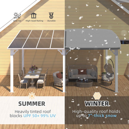 YODOLLA 16' x 8' Gazebo Outdoor Pergola Hard Top Lean to Gazebo Shelter Pergolas,White