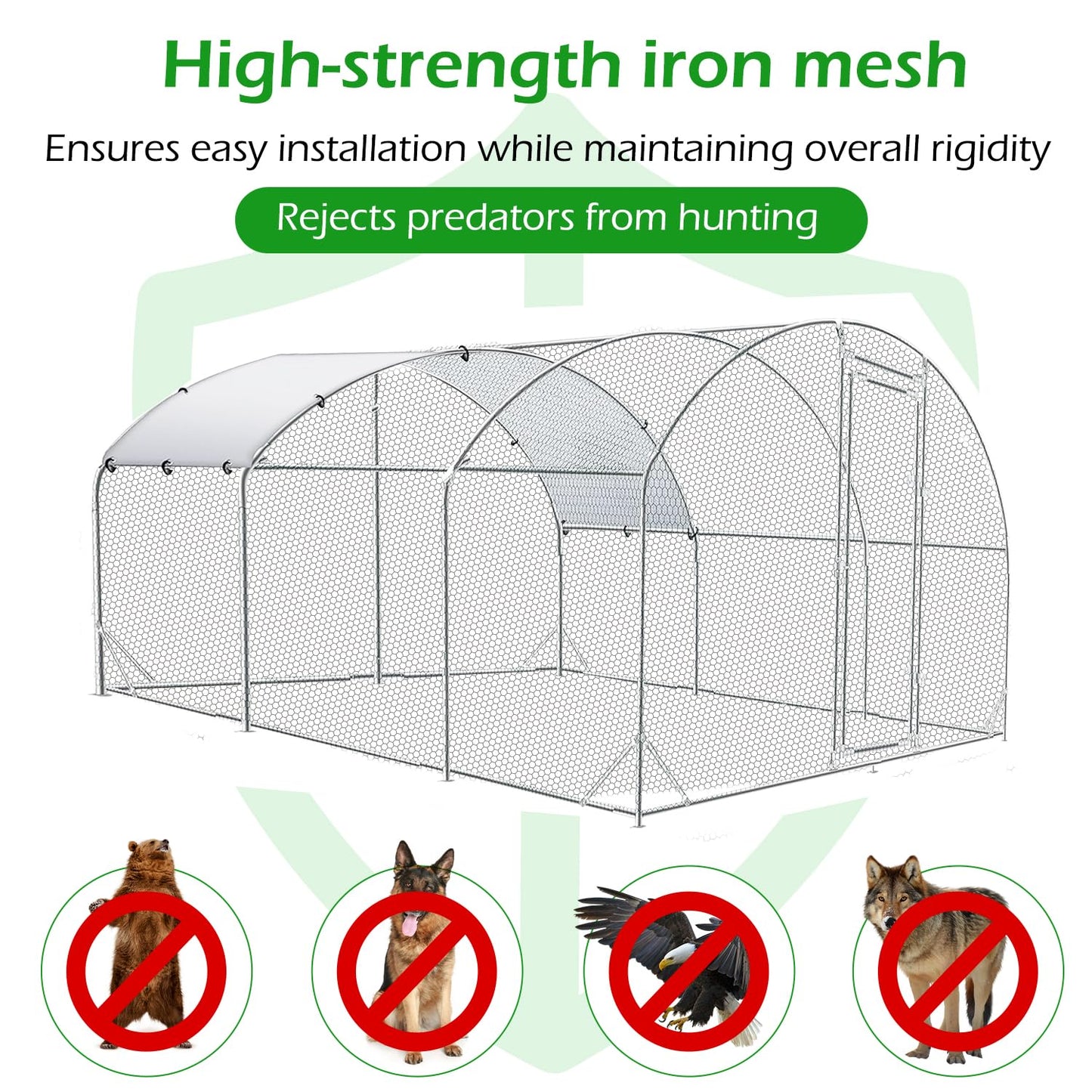 YODOLLA 6m Large Metal Chicken Cage with dome