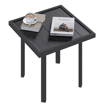YODOLLA Square Outdoor Side Table Pool End Table Metal Garden Coffee Accent Tables