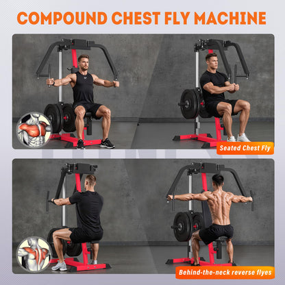 YODOLLA 450lbs Adjustable Chest Fly Machine, PEC Deck Fly and Reverse Delt Machine