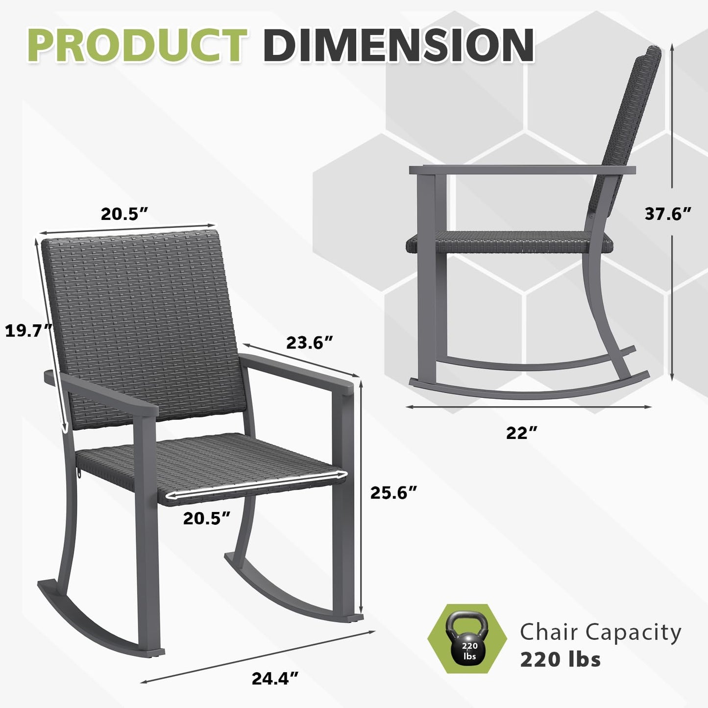 YODOLLA Patio Dining Chairs Outdoor Rattan Firepit Patio Chairs