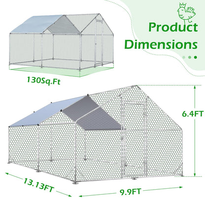 YODOLLA 4m Large Metal Chicken Cage with a pointed roof