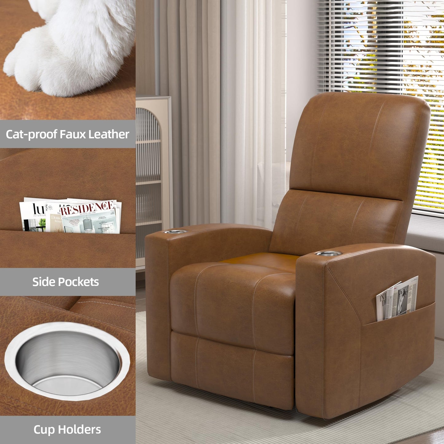 YODOLLA Electric Home Theater Seating Recliner Chair