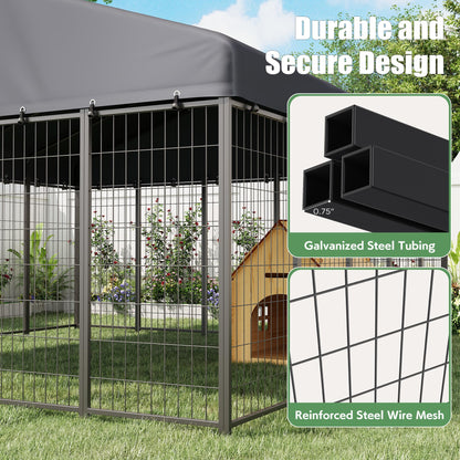 YODOLLA 10x10 Ft Outdoor Dog Kennel Large Dog Run