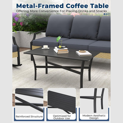 YODOLLA 4 Pieces Patio Furniture Set Outdoor Rattan Conversation Bistro Set