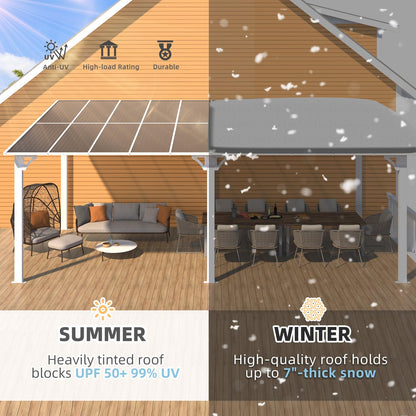 YODOLLA 20' x 10' White Gazebo Outdoor Pergola for Patio Large Lean to Metal Pergolas