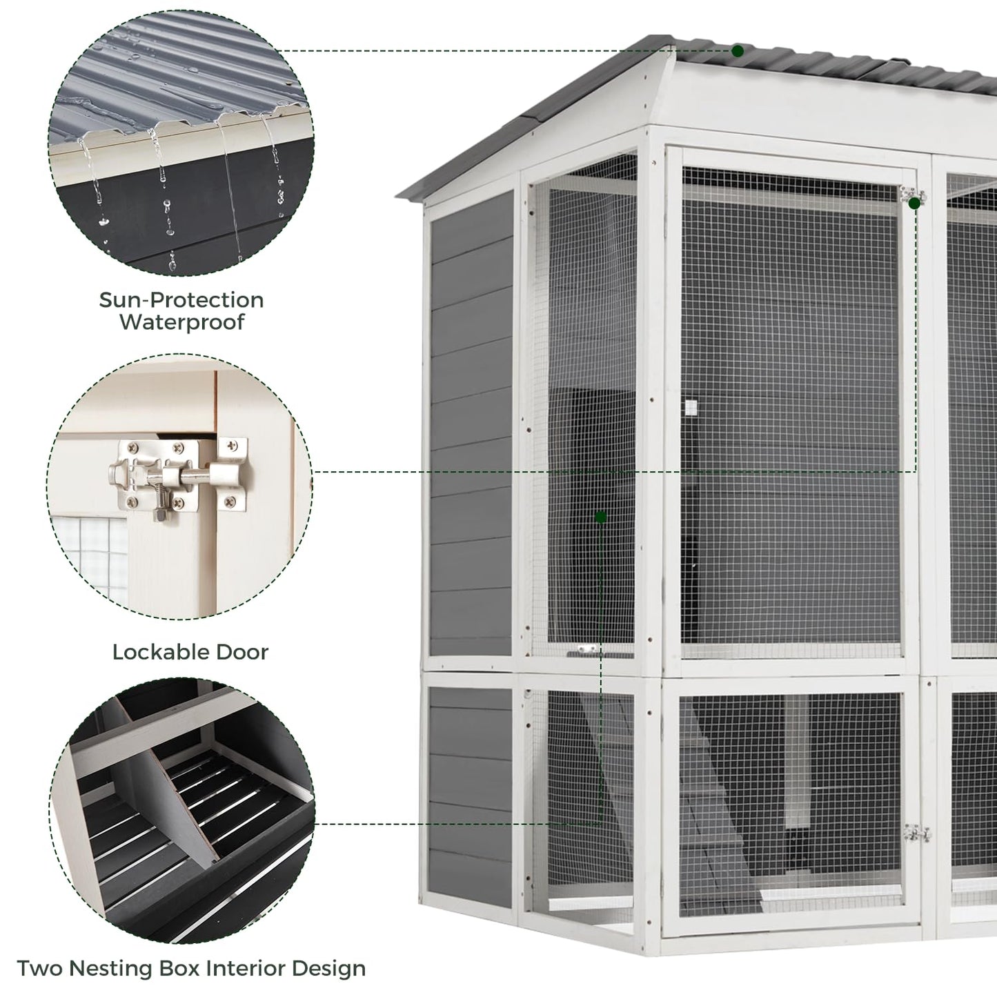 YODOLLA 67'' Extra Large Wood Chicken Coop with Run