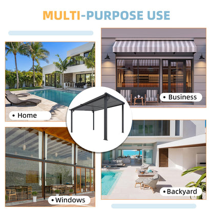 YODOLLA 12'x 10' Lean to Gazebo, Wall-Mounted Resin Pergola for Patio
