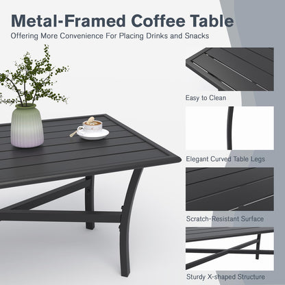 YODOLLA 4 Pieces Patio Furniture Set Outdoor Rattan Conversation Bistro Set