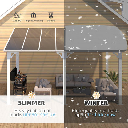 YODOLLA 14' x 8' Gazebo Outdoor Pergola Hard Top Lean to Pergolas, White