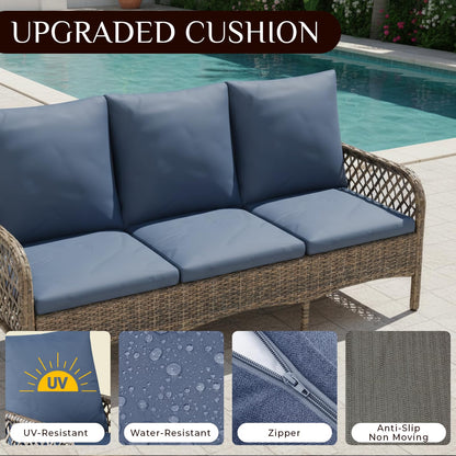 YODOLLA 6PCSPatio Furniture Set Seats 7 Sectional Sofa Couch Wicker Conversation Set